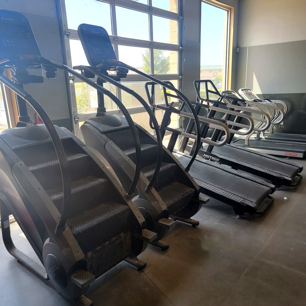 Row of StairMaster stairclimbers serviced and maintained